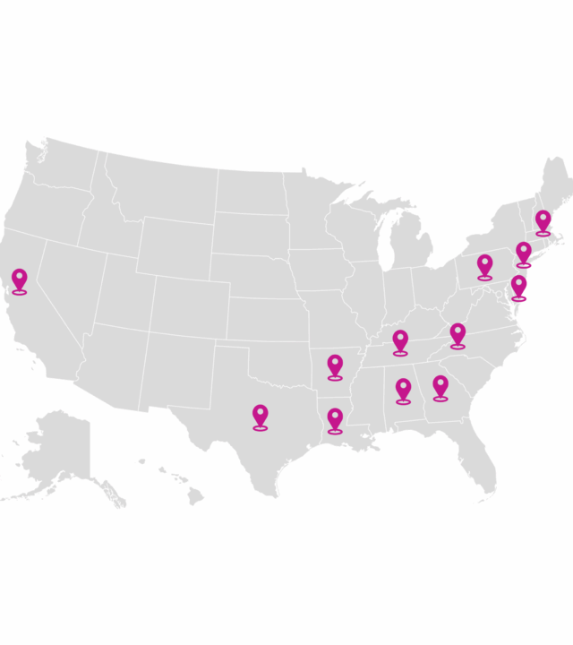 A map of the United States with pink location markers illustrates the rise of various sites, highlighting a growing national reach across the eastern and southern regions.
