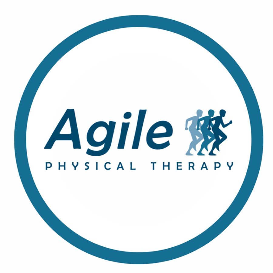 Agile Physical Therapy logo with blue text and four running figures inside a blue circle on a white background, as seen at the ARO Golf Tournament and Crab Feed hosted by Chinatown YMCA.