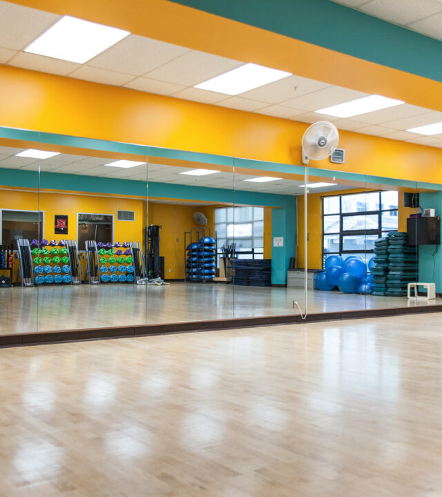 Group exercise fitness studio.