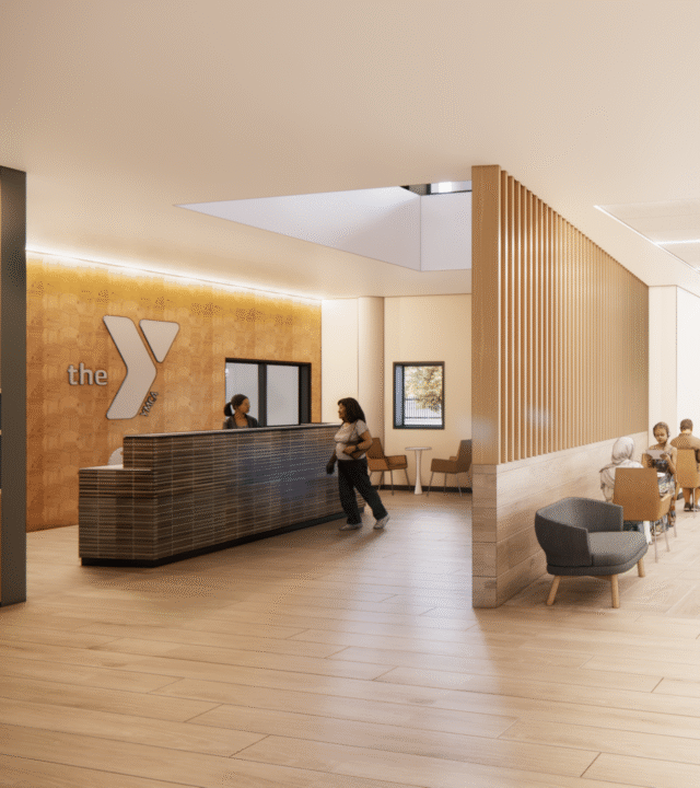 Rendering of updated Peninsula YMCA's lobby